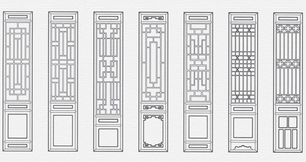 新绛常用中式仿古花窗图案隔断设计图